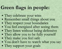 green flags in people poem written on a piece of paper