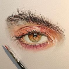 a drawing of an eye with long eyelashes