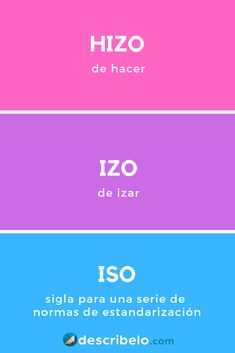 three different colors with the words in spanish