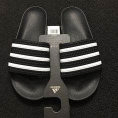 New Adidas Originals Size 11 Black Adidas Logo Slides, Black Adidas Slides With Logo, Adidas Black Slides With Logo, Adidas Black Sporty Slides, Sporty Black Adidas Slides, Adidas Black Slides For Sports, Adidas Sporty Low-top Slides, Sporty Adidas Low-top Slides, Sport Clothes