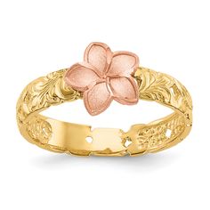 14K Two Tone Plumeria Baby Ring Our ebay Store Add to Favorite Sellers 14K Two Tone Plumeria Baby Ring K5128 14K Two Tone Plumeria Baby Ring •Material: Primary - Purity:14K •Band Width:4 mm •Feature:Solid •Manufacturing Process:Casted •Material: Primary:Gold •Product Type:Jewelry •Jewelry Type:Rings •Sold By Unit:Each •Material: Primary - Color:Two-Tone •Ring Type:Baby & Children's Welcome to Our eBay Store! Daily Bargain Store is your one-stop source for thousands of high quality items at everyday low prices. Payment We accept the following forms of payment via Paypal: MasterCard, Visa, American Express, Discover Card and eCheck Sales Tax For shipments to Florida addresses, we are required by state law to collect appropriate local sales tax. Shipping Free standard same day shipping offere Baby Gold Rings, Baby Ring, Gold Flower Ring, Baby Rings, Jewelry Accessories Ideas, Dope Jewelry, Gold Band Ring, Jewelry Lookbook, Childrens Jewelry