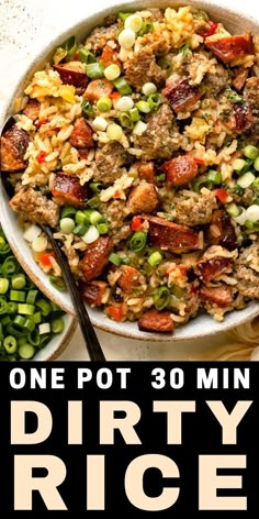 Chicken And Dirty Rice Recipe, Dirty Rice Recipe With Sausage, Chicken And Dirty Rice, Dirty Rice Recipe Easy, Cajun Dirty Rice Recipe, Easy Jambalaya, Cajun Dirty Rice, Cajun Rice, Dirty Rice Recipe