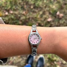 Vintage Silver Tone Ladies Wrist Watches Different Style Options, Timex, Sleek Watches for Fall or Any Season, Women's Silver Dainty Watches FIVE OPTIONS 1) Y2K Silver Tone Bracelet Ladies Watch with Pretty Pink Face Watch is not running. Good condition see pics for wear. Sold as is. 7.5" length 3) Vintage silver tone Timex K Cell Women's Silver Stainless Steel Analog Quartz Wristwatch Good vintage condition with some wear see pics. Not running. Sold as is. 7" length. 5) Vintage Carriage Timex D Silver Vintage Watch, Dainty Silver Watch, Small Silver Watch, Silver Womens Watch, Dainty Watches, Vintage Silver Watch, Vintage Carriage, Sleek Watch, Silver Watches Women