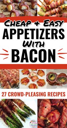 appetizer recipes, appetizers for party, bacon appetizers easy, bacon snacks, Bacon Wrapped Appetizers Ideas end ou Finger Foods On A Budget, Appetizers With Bacon, Bacon Appetizers Easy, Good Appetizers, Wrapped Appetizers, Party Food On A Budget, Bacon Wrapped Meatballs, Best Potluck Dishes, Potluck Appetizers