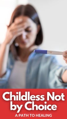 a woman holding a toothbrush in front of her face with the words, childless not by choice