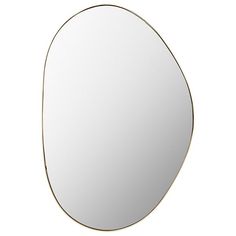 an oval mirror on a white background