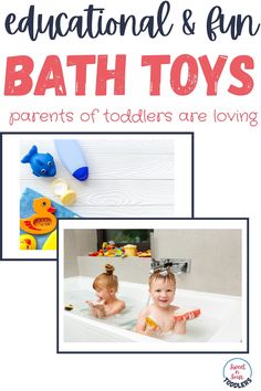 an advertisement for the educational bath toys program