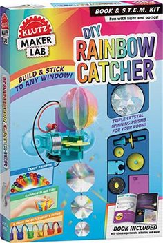 the book cover for maker lab diy rainbow catcher