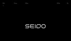 the word seidoo written in white on a black background