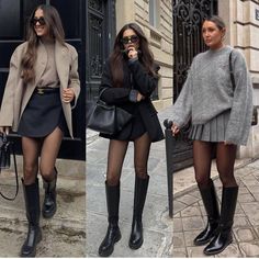 Fall Fashion Mini Skirt, Winter Italy Outfits Women, Winter Long Skirt Outfit With Boots, Style Types Names, Melbourne Spring Outfits, Autumn Outfit With Skirt, Paris Outfits February, Italy Outfits Autumn, Going Out Nyc Outfit Night