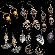 big time sale halloween earring time!  ⛓ Earrings:  Earrings are made on stainless steel hooks by default, also available are leverbacks or clip-ons. Just add a note in checkout!  ⛓ Materials:  Stainless steel:  Stainless steel is our personal favorite to use, since it's rust and tarnish proof! These rings are typically heavier than other materials but it makes it more comfortable in our opinion. It is slightly more expensive, but so worth it.  Anodized aluminum: A lightweight and more affordabl Spiked Bat, Earrings Mens, Goth Gifts, Earrings Goth, Bat Earrings, Punk Earrings, Halloween Earrings, Halloween Sale, Chain Mail