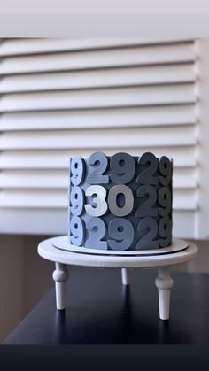 there is a cake that has numbers on it