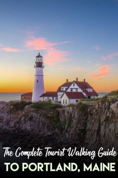 the complete tourist - walking guide to portland, maine is featured in this postcard