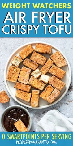 the cover of weight watchers'air fryer crispy tofu, with text overlay