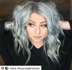 Mermaid Crowns, Wavy Hairstyles Medium, Grey Hair Color, Metallic Hair, Cool Hair Color, Grunge Hair