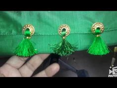 Traditional saree kuchu design wt big holed beads and double colour silk threads for non- crocheters - YouTube Pallu Kuchu Designs, Saree Knots, Sari Tassels, Tassels Saree