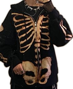 Bleach Skeleton, Skeleton Jacket, Hoodie Model, Outfits Comfy, Alt Grunge, A Skeleton, Grunge Goth, Swaggy Outfits, Alternative Outfits