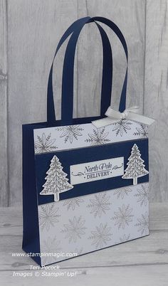 a paper bag that has some trees on it