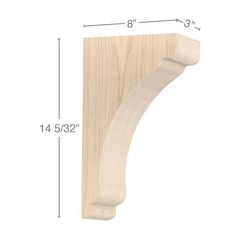 Shaker Large Bar Bracket Corbel, 3w x 14 5/32''h x 8d Carved Corbels White River Hardwoods Kitchen Island Simple, Millwork Details, Large Bar, Bedroom Light Fixtures, Wood Corbels, White River, Fireplace Makeover, Range Hoods, White Kitchen Cabinets