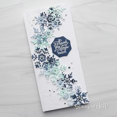 a card with snowflakes on it