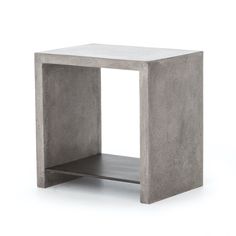 Hugo End Table Dark Grey Four Hands Black Metal Shelf, Four Hands Furniture, Iron Shelf, Concrete Furniture, Outdoor Accent Table, Metal Shelf, Salalah, Steel Shelf, Polished Concrete