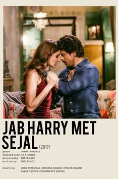 a movie poster for the film jab harry met sejal 2012 with an image of a man and woman