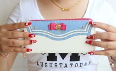 … Sailor Moon Purse, Style Kawaii, White Clutch, Wallets For Women Leather, Change Purse, Grunge Style, Zipper Wallet, Leather Zipper, Long Wallet