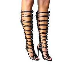 Black Lace Up 4” Heel Brand New Black Lace-up Fitted Sandals, Black Fitted Lace-up Sandals, Black Lace-up Sandals For Formal Occasions, Black Formal Lace-up Sandals, Formal Black Lace-up Sandals, Black Lace-up Sandals For Night Out, Stiletto Heel, Black Lace, Shoes Women Heels