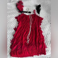 Foh Flapper Costume. Nwot But Have Bag. All Accessories Headband Pearls Inc Med #Fringe #Flapper #Fredericksofhollywood #Reddress Frederick’s Of Hollywood, Hollywood Dress, Flapper Costume, Fredericks Of Hollywood, Pearl Headband, Red Dress, Hollywood, Mini Dress, Womens Dresses