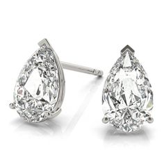 GIA Certified Pear Shape Diamond Stud Earrings Clarity: SI1 Color: G-H Total weight of diamonds: 1 carat Available in friction back or screw back Pear Diamond Earrings, Round Cut Diamond Earrings, The Bling Ring, Pear Cut Diamond, Moissanite Earrings, Single Stone, Solitaire Diamond, Diamond Stud Earrings, Pear Diamond