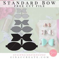 the free cut file for this bow is ready to be used on crafts and sewing projects