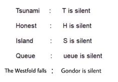 the words are in two different languages, one is silent and the other is quiet