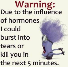 a sign with an image of a cartoon character on it that says, warning due to the influence of homoness i could burst into tears or kill you in