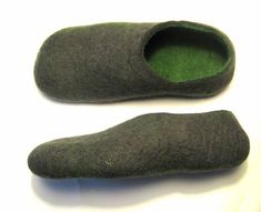 Woolen boots, house shoes for men, Forest Green Black - with soles for winter outdoors. Traditionally felted for sizes Men's US 6.5-15 - organic wool offer the comfort and warmth for a cozy feel. We have non slippery and flexible rubber soles for winter outdoors. Durable rubber outsole offers grip indoors and out for to guarantee sure-footing. Wool Clogs, Hygge Gifts, Winter Outdoors, Slippers For Men, Unique Gifts For Men