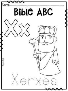 a coloring page with the words x and an image of jesus holding a stick in his hand