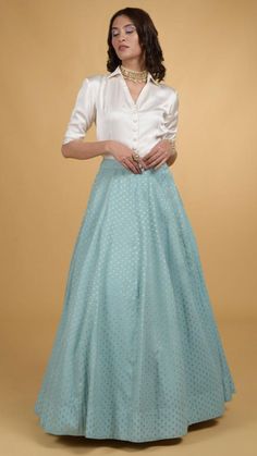 Long Skirt With Shirt Classy, Long Skirt With Shirt, Lehenga Designs Latest, Simple Frock Design, Long Frock Designs, Trendy Outfits Indian, Indian Outfits Lehenga, Simple Frocks, Lehenga Designs Simple