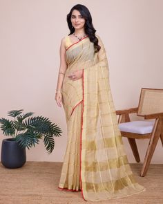 Kota Doria Saree, Wedding Ootd, Festive Saree, Short Kurti, Twitter Artist, Beige Light, Ethnic Dress, Zari Work, Whatsapp Number