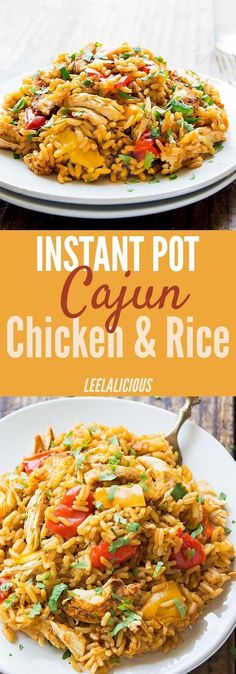 instant pot cajun chicken and rice is an easy dinner recipe that's ready in under 30 minutes