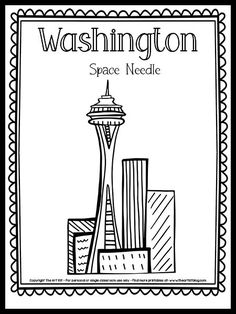 the washington space needle coloring page