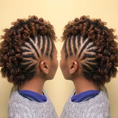 Great FroHawk Style #naturalhairmag #naturalhair Natural Mohawk Hairstyles, Natural Mohawk, Natural Hair Mohawk, Braided Mohawk, Braided Mohawk Hairstyles, Mohawk Styles, Flat Twist Updo, Transitioning Hairstyles, Mohawk Braid