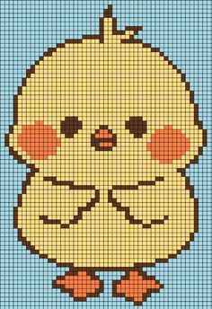 a cross stitch pattern with an image of a chicken on it's back side