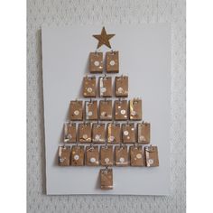 a christmas tree made out of brown boxes