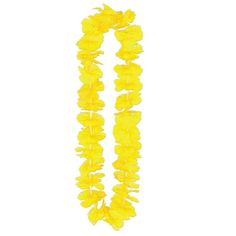 yellow flower leis on a white background