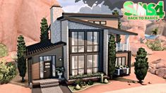 BASE GAME MODERN 🖤 Back To Basics Collab | The Sims 4 Speed Build Sims 4 Base Game, Sims 4 Modern House, Lotes The Sims 4, Sims 4 Speed Build, Sims 4 House Plans, Casas The Sims 4, Modern Tiny House, Sims 4 Build, Sims 4 Game