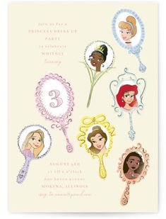 the princesses birthday card is shown