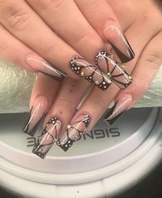 #nails  #nailart #butterfly #nailinspotrendy #acrylicnaildesigns #florida Black And Gold Butterfly Nails, Butterfly Inspired Nails, Butterfly Square Nails, Butterfly Wings Nails, Square Butterfly Nails, Painted Butterfly Nails, Short Butterfly Nails, Butterfly Nails Acrylics, Butterfly Nail Ideas