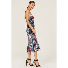 Multicolored floral georgette (95% Polyester, 5% Spandex). Hourglass. Sleeveless. Sweetheart. Back zipper closure. 45.5" from shoulder to hemline. Imported. Bright Florals, Rent The Runway, Closet Designs, Inspired Dress, Hutch, Halter Dress, Spandex, Summer Dresses, Zipper