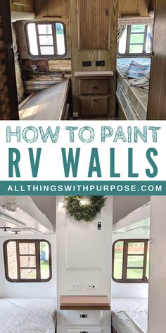 an rv with the words how to paint rv walls