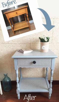 an old table gets new life with chalk paint and stencils to look like it has been painted