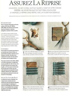 an article in the magazine shows how to use scissors and yarn for knitting, as well as instructions on how to sew